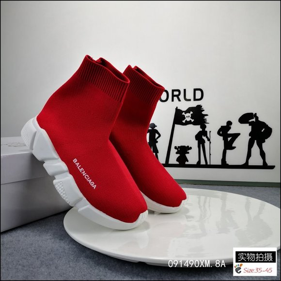 newBaleshijia elastic knitting socks shoes red